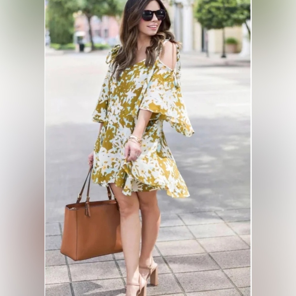 Free People FP One Lucina Floral Strappy Boho Mini Swing Dress sz S